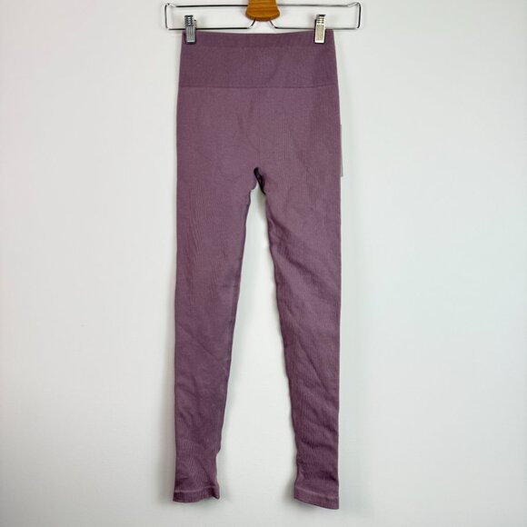 Everlane The Seamless High Rise Ribbed Stretch Legging Dusty Lavender XS/S - Picture 2 of 7